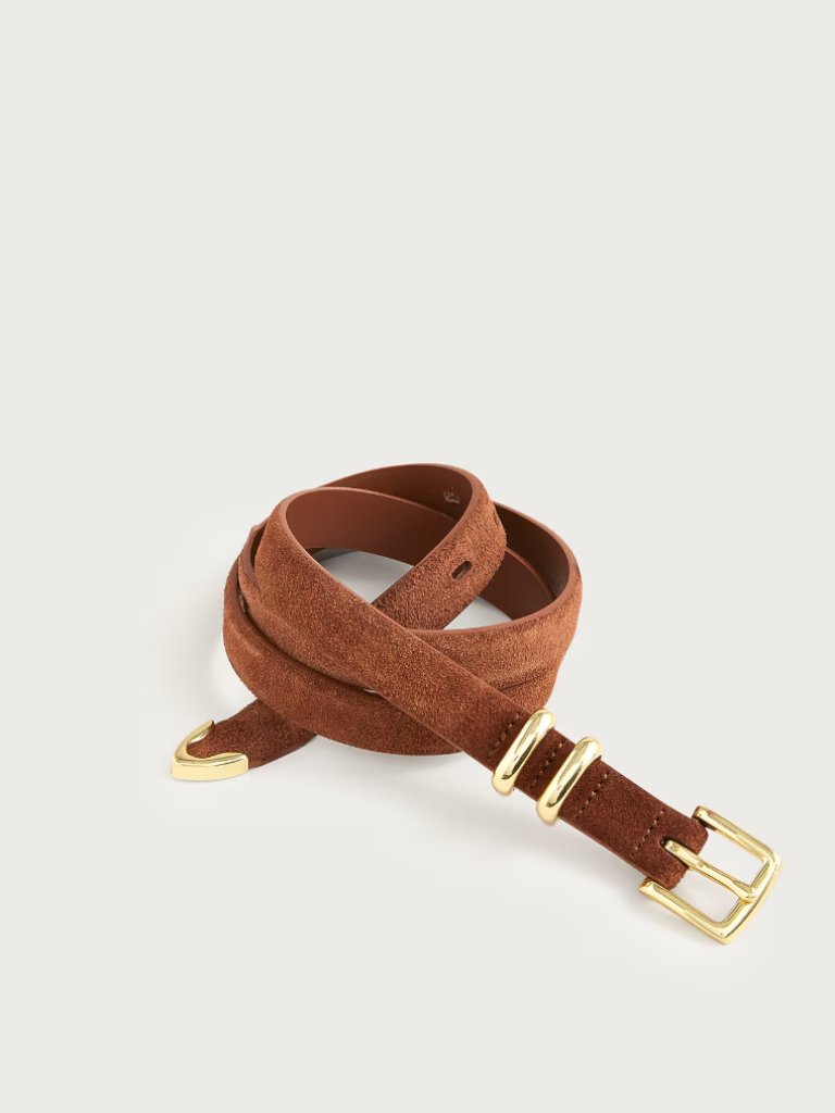 J Crew Brown Suede Belt Xs